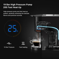 Cafetera Espresso 3 en 1, 19 Bares, 1450W, Compatible con Cápsulas Nespresso, Dolce Gusto y Café en Polvo, para Hogar y Oficina
