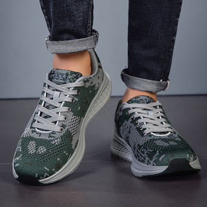 Zapatillas Deportivas Transpirables de Malla Verde Camuflaje para Hombre, Ligeras, con Amortiguación, Antideslizantes, Casuales - Product Image 3