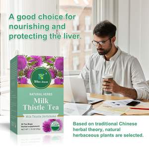 Thé au chardon-marie Wins Town, thé détoxifiant hépatique à base de plantes pour adultes, contient du chardon-marie, du curcuma et du fenouil, compléments alimentaires - Product Image 3