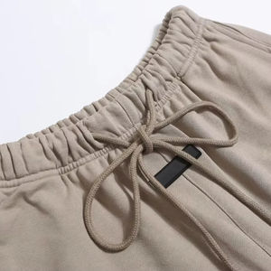 Pantalones Cortos Casuales de Moda para Hombre S22, Talla Grande, Color Avena Claro, Textura Superior, Ecológicos, 100% Algodón, Diseño Sólido - Product Image 1