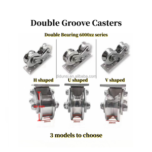 Porte coulissante Rail Rouleau Double Roue En Acier Inoxydable Porte Coulissante Roulette Roulette - Product Image 2