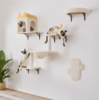 Tempat Garukan Kucing Kayu Solid yang Dipasang di Dinding, Garukan Kucing Dinding, Tempat Bertengger Kucing di Dinding, Mainan Pengasah Cakar Hewan Peliharaan