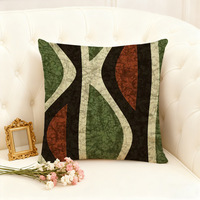 Housse de coussin en peluche courte super douce à imprimé géométrique carré abstrait transfrontalier pour canapé et voiture