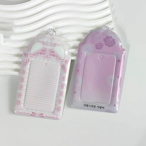 Porta Tarjetas con Diseño de Alas y Notas Rosadas, Mini Porta Tarjetas con Rejilla, Porta Fotos de 3 Pulgadas con Diseño de Fresa, Cubierta para Fotos DIY Estilo INS - Product Image 4