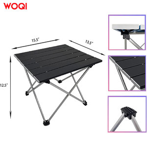 Mesa Plegable para Exteriores Woqi, Base Rectangular de Aleación de Aluminio, Mesa Portátil para Camping y Barbacoa, Color Negro - Product Image 5