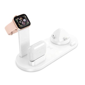 4 en 1 Sans Fil Support De Charge <span class=keywords><strong>Pour</strong></span> <span class=keywords><strong>Apple</strong></span> Montre 5 4 3 2 1 <span class=keywords><strong>iPhone</strong></span> 11 X XS <span class=keywords><strong>XR</strong></span> 8 airpods Pro 10W Qi Chargeur Rapide Station D'accueil - Product Image 3