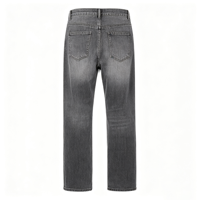 Jeans décontractés pour homme, coupe basse, extensibles, gris, en coton denim, cinq poches, style confortable pour tous les jours