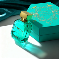 Flacone di Profumo in Vetro Vuoto Quadrato Piatto di Alta Qualità, 30ml 50ml 100ml, con Coperchio Quadrato Dorato e Confezione Regalo