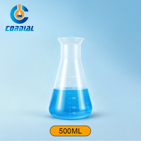 CORDIAL 50/100/250/500/1000ml Botol Erlenmeyer Plastik untuk Penggunaan Laboratorium