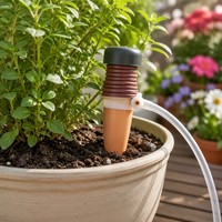 Kit d'arrosage goutte à goutte pour jardin à débit réglable, avec piquet de connexion rapide, goutteur pour plantes et piquet en céramique poreuse pour arrosage automatique