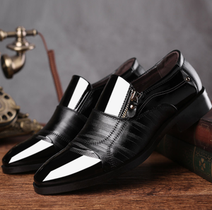 Chaussures Oxford en cuir de luxe pour hommes, respirantes, en caoutchouc, chaussures habillées formelles, chaussures plates pour le bureau, mariage, chaussures pour hommes - Product Image 1