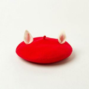 Winter Wool Breathable Adjustable Parent-Child Cartoon Ear Decoration <b>Beret</b> Cap - Product Image 6