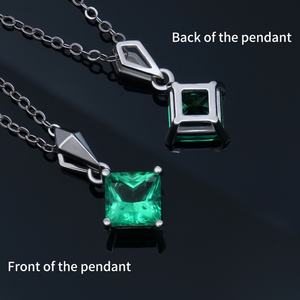เครื่องประดับเงินแท้ 925 ประดับพลอยสังเคราะห์ เขียวมรกต สร้อยคอแฟชั่น สำหรับงานปาร์ตี้ งานแต่งงาน - Product Image 5
