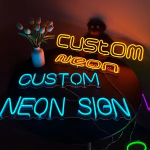 Insegna al neon a led dal design gratuito luci al neon a tubo in silicone di alta qualità colori intercambiabili insegna al neon personalizzata