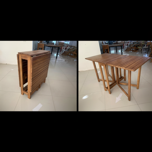 Table à rabat en bois d'acacia massif d'extérieur, écologique, durable, légère - Product Image 1