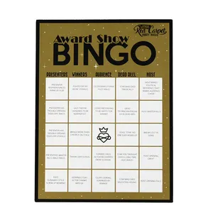 Cartão de bingo com desenho grátis de fábrica, impressão colorida anti-pseudo-luz, cartão de bingo colorido