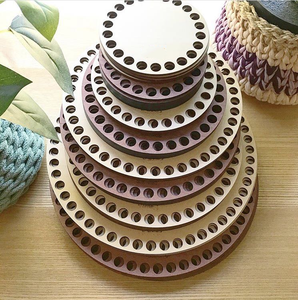 Fournitures pour bassins Solistar, artisanat DIY, fond en bois pour tissage, crochet, tricot, rond, 8 pouces, décoration d'intérieur en bois, Europe - Product Image 1