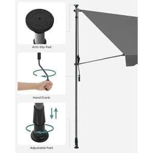 Toldo de Patio Fácil de Abrir de 200x120cm, Color Beige, para Jardín Exterior, con Marco de Aluminio y Hierro y Lona de Poliéster - Product Image 6