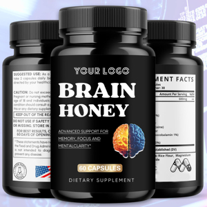 Suplemento Nootrópico Herbal, Cápsulas <span class=keywords><strong>de</strong></span> <span class=keywords><strong>Miel</strong></span> para el Cerebro con Bacopa Monnieri, Ginkgo Biloba y Melena <span class=keywords><strong>de</strong></span> León, Apoyo para la Memoria y la Claridad Mental - Product Image 6