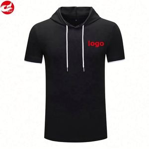 Hoodie Homme Grande Taille à Manches Courtes Style Hip Hop en Noir et Blanc, Tricoté, Écologique, Anti-rétrécissement, Imprimé, Tendance Estivale - Product Image 4