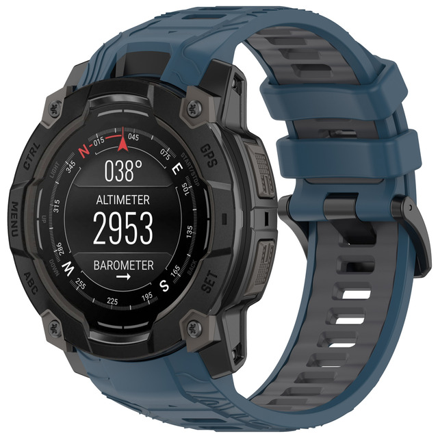 Double Color Sport Bands for Garmin Instinct 3 45mm 50mm Soft Silicone Waterproof Replacement Strap Band
