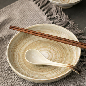 Plato redondo de porcelana japonesa gruesa para bistec occidental y <span class=keywords><strong>sushi</strong></span>, plato de cerámica para restaurante con elegante diseño. - Product Image 3