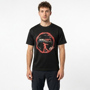 Nueva Llegada, Camiseta Deportiva <span class=keywords><strong>SEBA</strong></span> con Estampado, Cuello Redondo, Negra, Transpirable y Cómoda, Viscosa/Poliéster, Corte Regular, Verano - Product Image 2