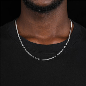 Großhandel 3mm Breite <span class=keywords><strong>22</strong></span> Zoll Lange Herren Edelstahl Panzerkette Individuelles Design Halskette für Männer und Frauen - Product Image 5