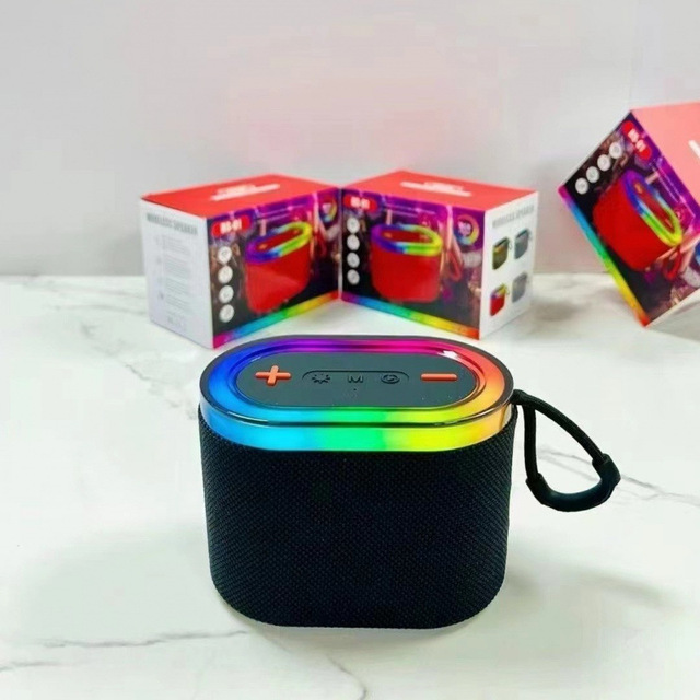 Wireless for V5.3 Speaker Subwoofer Colorful Lights Portable Outdoor Mini Sound System USB Playback 500-1000mAh Battery