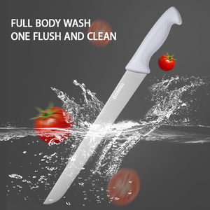 Couteau de boucher professionnel de 12 pouces avec logo personnalisé, en acier inoxydable certifié NSF, manche en PP blanc pour la transformation de la viande à usage commercial - Product Image 3
