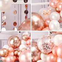 Kit d'arche de guirlandes de ballons en latex et feuille 4D Or Rose 18 pouces pour décorations de fête, anniversaire, mariage, remise de diplôme