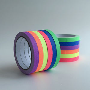 Tissu en coton fluorescent enduit de vinyle de 1/2 pouces et <span class=keywords><strong>ruban</strong></span> de gaffer de marquage lumineux réagissant à la lumière noire uv pour animaux de compagnie - Product Image 1