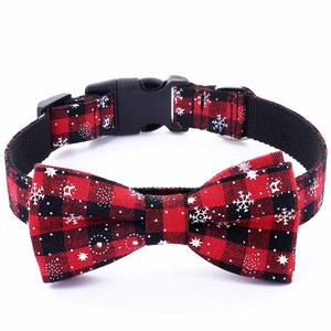 Meilleures ventes : Accessoires pour animaux de compagnie, nœud papillon tendance, cadeau de Noël, <span class=keywords><strong>collier</strong></span> pour <span class=keywords><strong>chien</strong></span> et chat en nylon à carreaux rouges - Product Image 6