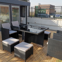 Meubles de café, de jardin, d'extérieur, de haute qualité, avec dossier, table et chaise en rotin, ensembles de repas