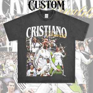 <span class=keywords><strong>Camiseta</strong></span> Oversize para Hombre 100% Algodón Y2K Desgastada, 240 GSM, Estilo Retro Pesado con <span class=keywords><strong>Hombros</strong></span> Caídos, Estampado DTG - Product Image 1