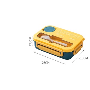 Hộp cơm trưa nhựa 4 ngăn mới, dung tích 1.3L, tiện dụng cho văn phòng, bộ hộp cơm bento di động - Product Image 6