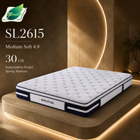Matelas à ressorts ensachés confortable et moelleux avec mousse de soutien, emballé sous vide dans un carton, disponible en tailles Queen, King et Full pour mobilier de chambre moderne