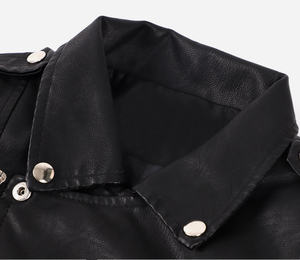 Giacche da donna alla moda stile Slim Streetwear Casual in tinta unita cappotto da donna <span class=keywords><strong>giacca</strong></span> nera in pelle da <span class=keywords><strong>moto</strong></span> - Product Image 5