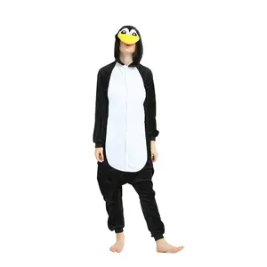 Unisex penguen yetişkin hayvan Unicorn Pijama takım elbise sıcak yumuşak dikiş domuz Pijama tek parça kış tulum Pijama Cosplay
