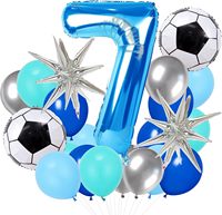 Ensemble de ballons d'anniversaire sur le thème du sport, ballons en feuille d'aluminium numérotés, ballons de football, de basket-ball, de rugby pour les garçons, décorations de fête d'anniversaire