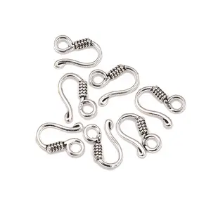 Wholesale Nice 925 Sterling Silver Round U Hooks Clasps Size 8.5x14mm 5 pcs per Bag for Jewelry Making