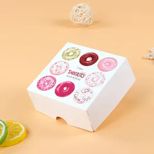 Grosir Kotak Donat Tunggal Kertas Kotak Kemasan Kue Mochi Hijau Mint untuk Donat