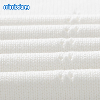 Mimixiong Nuevo Estilo 100% Algodón Color Sólido Borde de Concha Tejido a Crochet Manta Envolvente para Bebé Recién Nacido Certificado OEKO-TEX 200TC