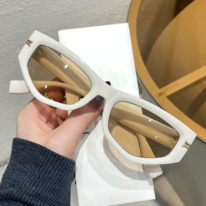 Lunettes de soleil œil de chat irrégulières avec rivets, monture PC, protection UV400, lunettes de mode pour femme, idéales pour les fêtes en extérieur et le style urbain - Product Image 3