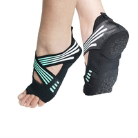 Chaussettes de yoga et de Pilates pour femmes, respirantes, antidérapantes, avec sangles, chaussures de sport, fitness, danse sur barre, vêtements de yoga