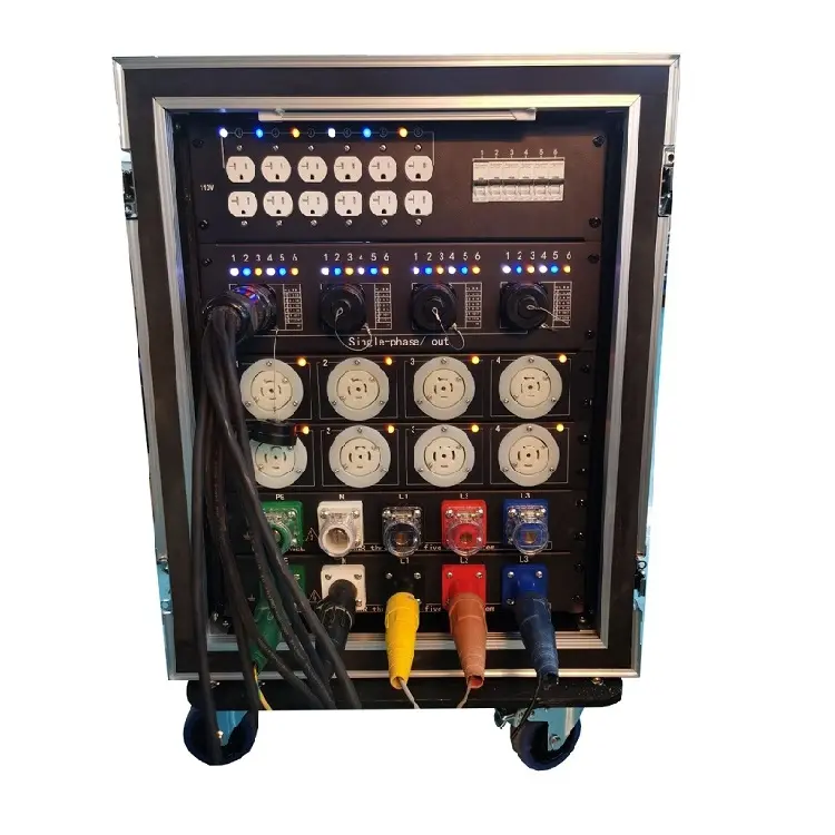 प्रो ऑडियो लाइटिंग पावर डिस्ट्रो बॉक्स उपकरण 3 चरण 400amp विद्युत उपकरण बॉक्स