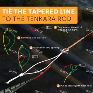 Ligne de pêche Tenkara <span class=keywords><strong>Leader</strong></span> Line à diamètre réduit 3,3 m/3,6 m/4,0 m/4,5 m en couleur orange vif avec services de cartes de support personnalisées - Product Image 4