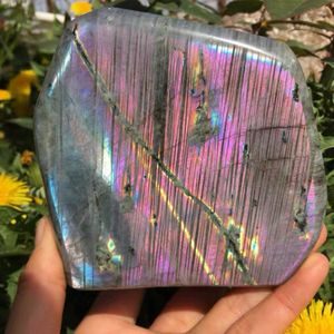 I cristalli a forma libera di <span class=keywords><strong>Labradorite</strong></span> Flash viola lucidato all'ingrosso stanno in pietra per la decorazione Feng Shui - Product Image 2