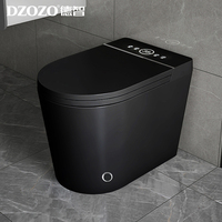 Cuvette de toilette intelligente monobloc avec bidet intégré, chasse d'eau automatique par capteur, télécommande, compatible siphon en P/S, design allongé