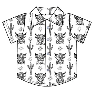 Camisas de Manga Corta con Botones para Niños, Diseño Personalizado de Vaquero Occidental, Novedad 2026 - Product Image 5